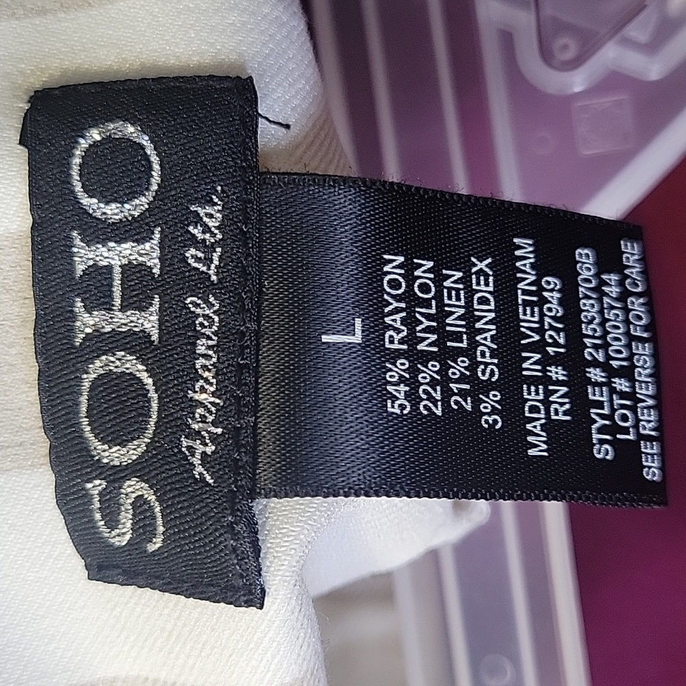 SOHO Striped Beige and White Skirt NWOT - Picture 5 of 8